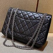 Chanel all black 2.55 medium size leather bag - 6