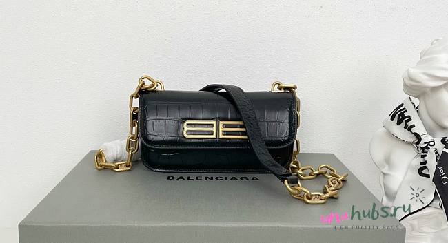 Balenciaga Black Leather Gossip 18cm Bag - 1