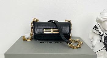 Balenciaga Black Leather Gossip 18cm Bag