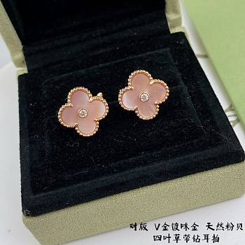 VCA pink gold earings