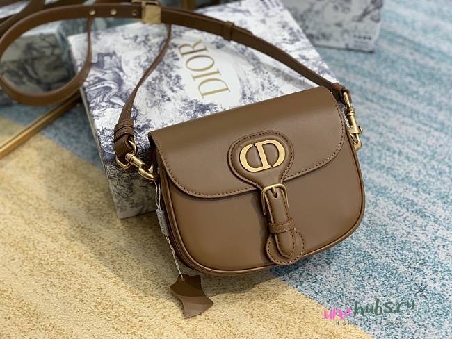 DIOR BOBBY Small Brown Box Calfskin Bag - 1