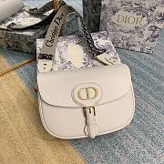 DIOR BOBBY Large White Oblique Embroidered Strap Bag - 1