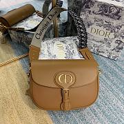 DIOR BOBBY Large Brown Oblique Embroidered Strap Bag - 1