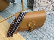 DIOR BOBBY Large Brown Oblique Embroidered Strap Bag - 3