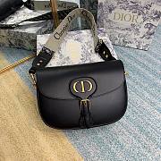 DIOR BOBBY Large Black Oblique Embroidered Strap Bag - 1