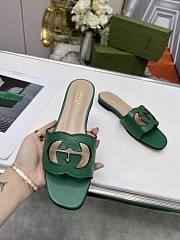 Gucci green GG slippers - 4