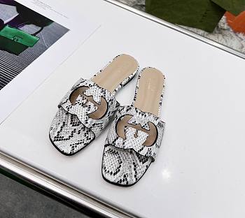 Gucci GG snake skin slippers