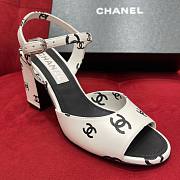 Chanel CC white black heels 8cm - 3