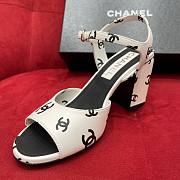 Chanel CC white black heels 8cm - 4