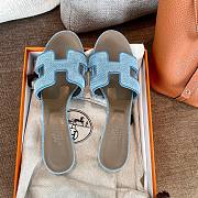 Hermes denim slippers - 2