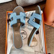 Hermes denim slippers - 5