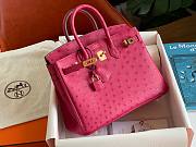 Hermes pink ostrich leather birkin 25 - 1