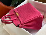 Hermes pink ostrich leather birkin 25 - 2