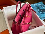 Hermes pink ostrich leather birkin 25 - 3