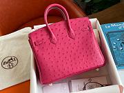 Hermes pink ostrich leather birkin 25 - 4