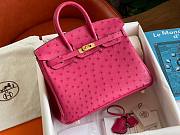 Hermes pink ostrich leather birkin 25 - 6