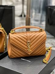 YSL College Brown Gold Hardware Medium Bag - 5