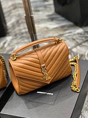 YSL College Brown Gold Hardware Medium Bag - 6