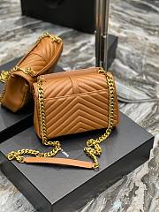 YSL College Brown Gold Hardware Medium Bag - 2