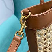 YSL Leather Ysl Woven Raffia Tote Bag - 6