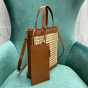 YSL Leather Ysl Woven Raffia Tote Bag - 4