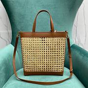 YSL Leather Ysl Woven Raffia Tote Bag - 3