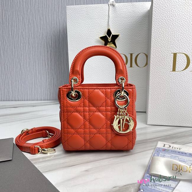 Dior lady micro orange bag - 1