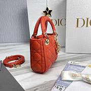 Dior lady micro orange bag - 5