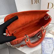 Dior D-Joy Orange Leather Bag - 5