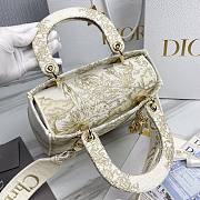 Dior lady gold embroidered bag 24cm - 4