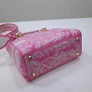 Dior lady D-Lite pink embroidered bag   - 6
