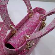 Dior lady D-Lite pink embroidered bag   - 3