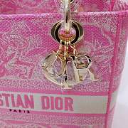 Dior lady D-Lite pink embroidered bag   - 2