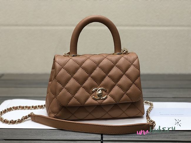 Chanel Coco Handle Brown Bag 19cm - 1