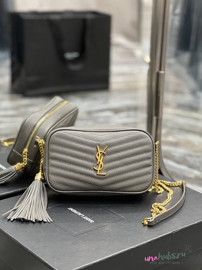 YSL Lou Mini Grey Bag - 1