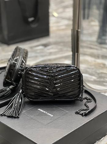 YSL Lou Mini Black Patent Bag