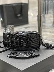 YSL Lou Mini Black Patent Bag - 3