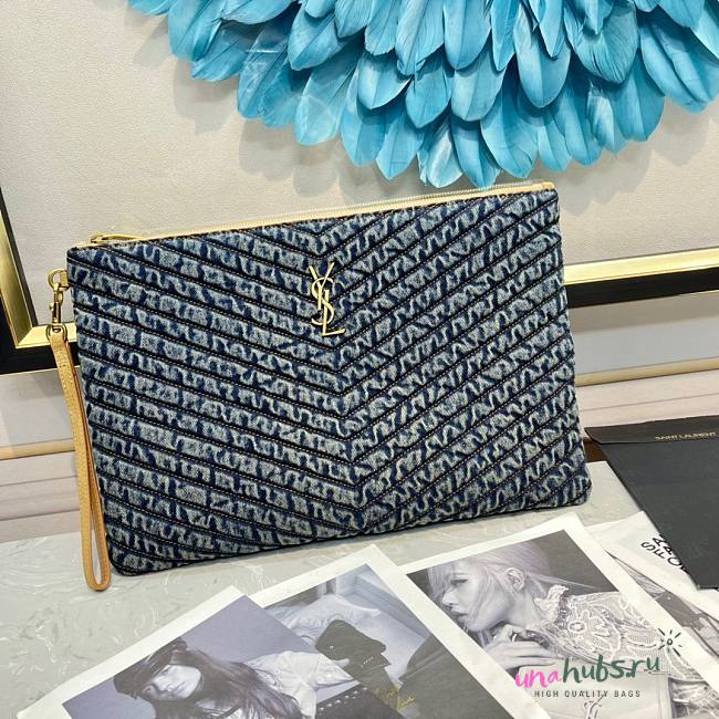 YSL pouch denim bag - 1