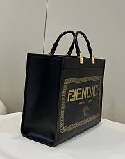 FENDI Sunshine Fendace Printed Black Shopper Bag - 4