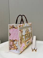 FENDI Sunshine Fendace Printed FF white leather shopper - 5