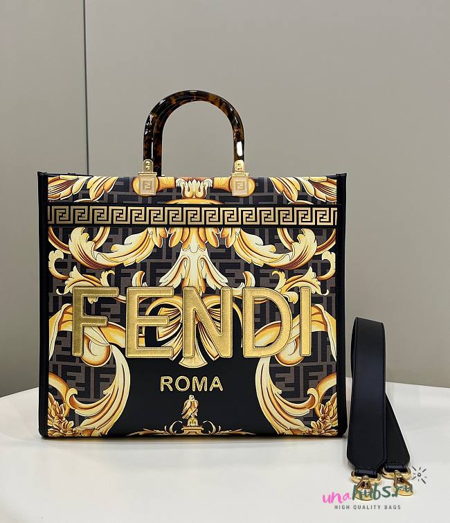 FENDI Sunshine Fendace Printed FF leather shopper  - 1