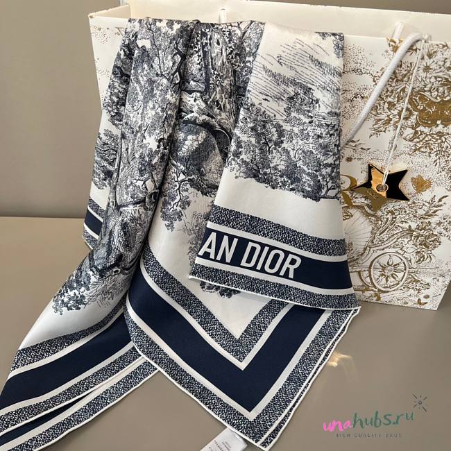 Dior Blue Scarf 90  - 1