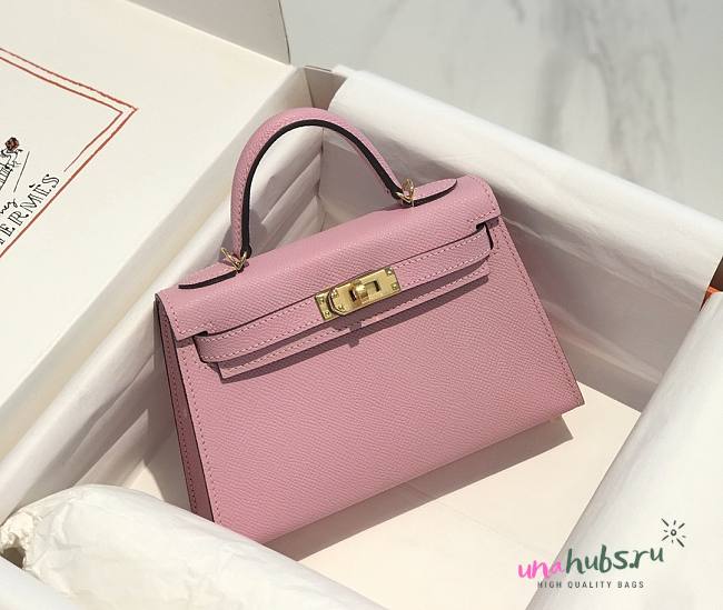 Hermes Kelly Mini Pink Leather - 1