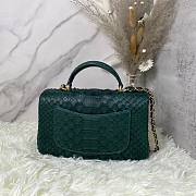 Chanel handle mini flap bag green snakeskin 20cm - 4