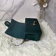 Chanel handle mini flap bag green snakeskin 20cm - 6