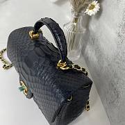 Chanel handle mini flap bag black snakeskin 20cm - 2