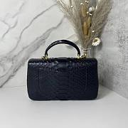 Chanel handle mini flap bag black snakeskin 20cm - 3