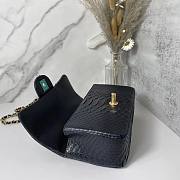 Chanel handle mini flap bag black snakeskin 20cm - 5