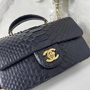 Chanel handle mini flap bag black snakeskin 20cm - 6