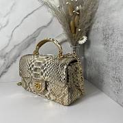 Chanel handle mini flap bag yellow snakeskin 20cm - 4